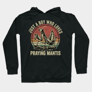 Just A Boy Who Loves Praying Mantis Funny Insect Lover Hoodie